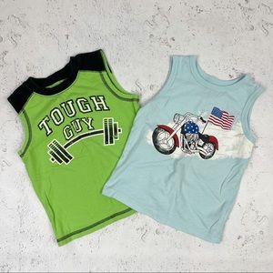 Cat & Jack Tank Tops Boy’s Tough Guy Motorcycle Set Of Two Size 3T
